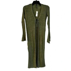 NWT Anthropologie Women’s Long Shine Cardigan Sweater Size XS Green